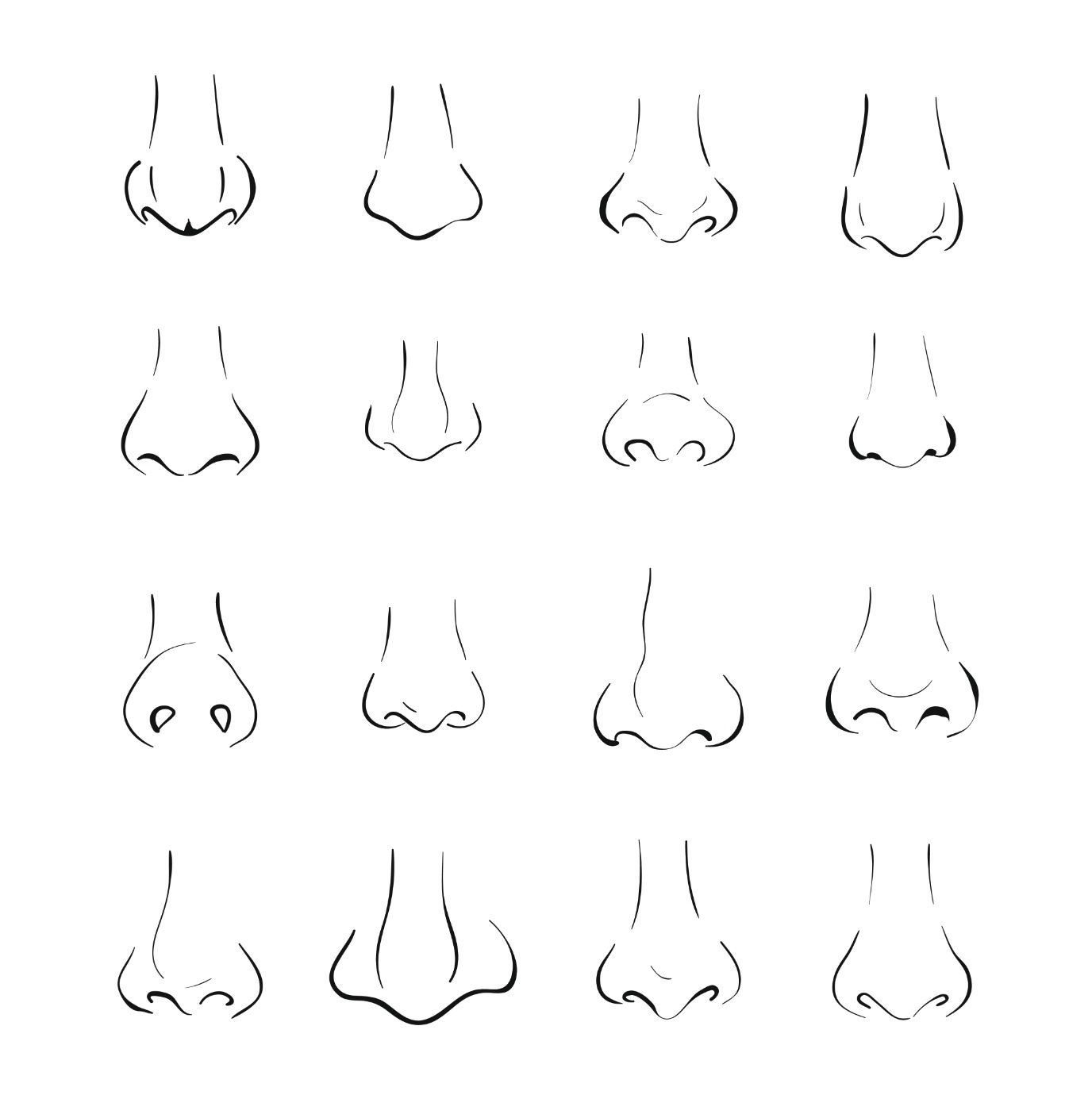 Grafik verschiedener Nasenformen